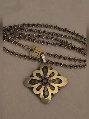 Holly Yashi Vintage Niobium Floral  Necklace.